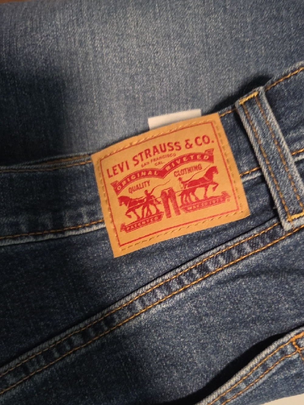 Levi's Ribcage Bell Jeans - Indigo Blue Denim - Picture 3 of 8